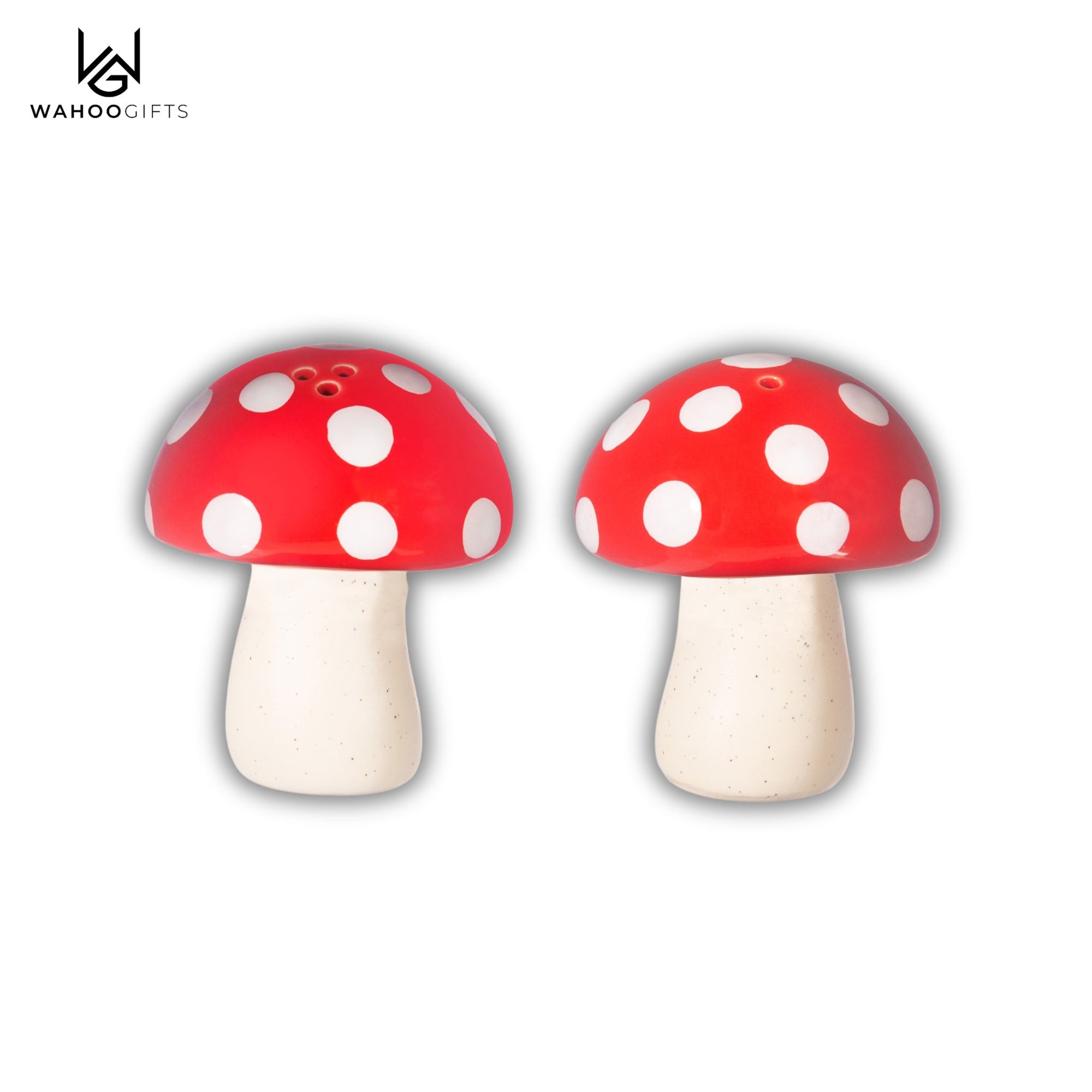 Red Mushroom Salt and Pepper Shakers - WahooGifts