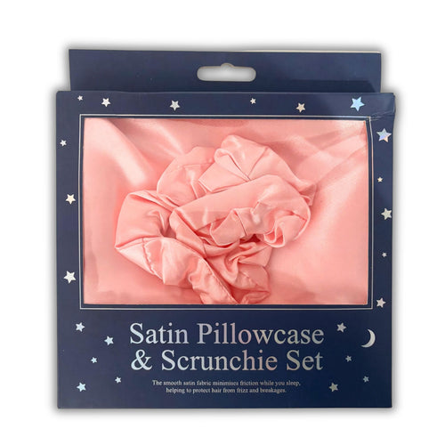Satin Pillowcase & Scrunchie Set – Pink