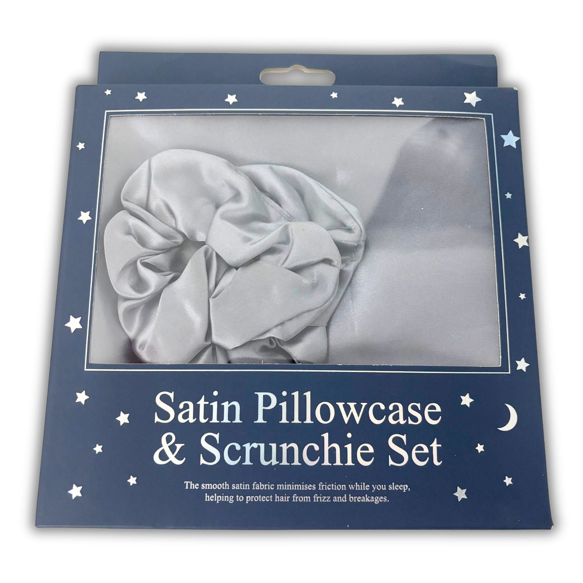 Satin Pillowcase & Scrunchie Set – Silver Grey - WahooGifts