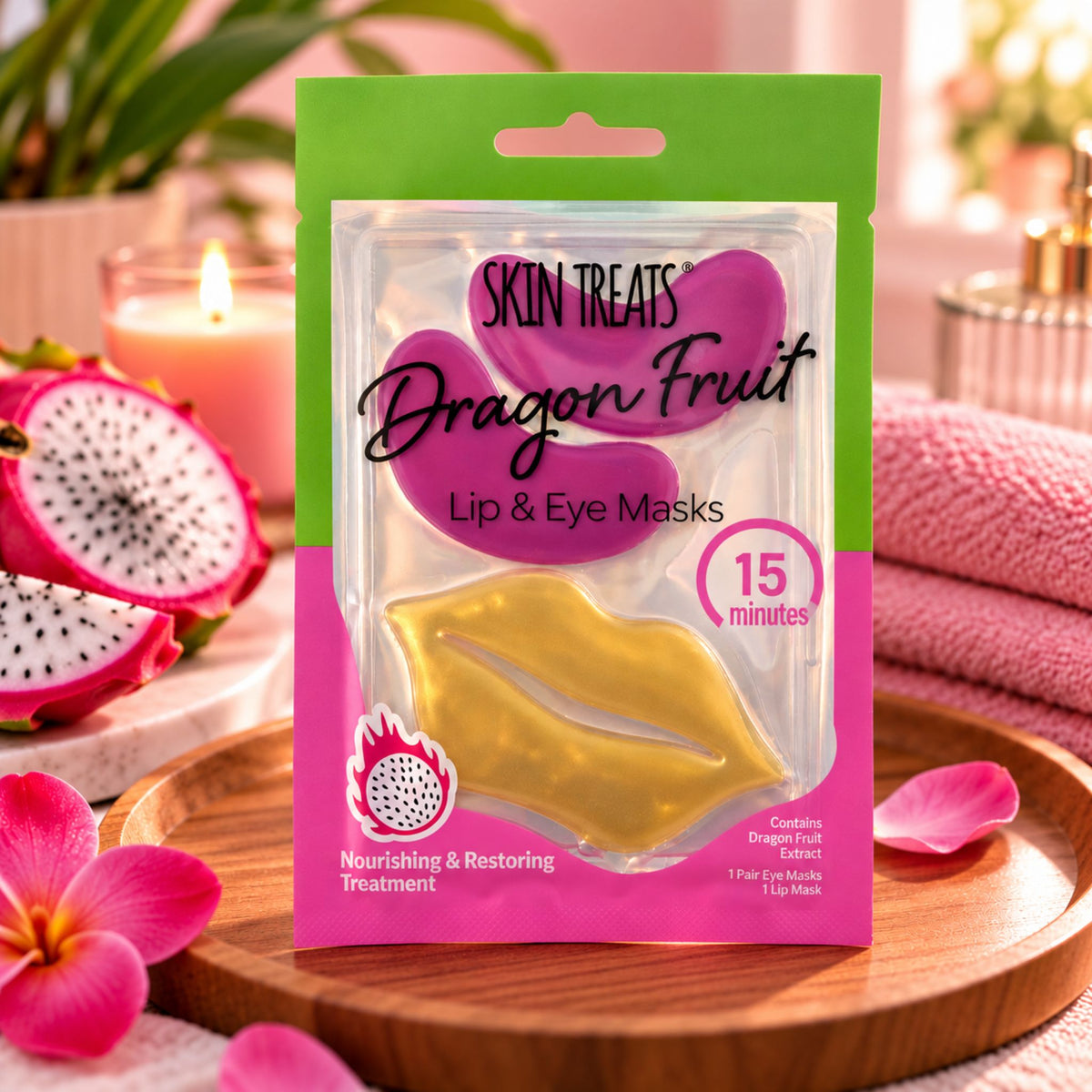 Skin Treats Dragon Fruit Lip & Eye Masks 14.5g – Nourishing & Restoring - WahooGifts