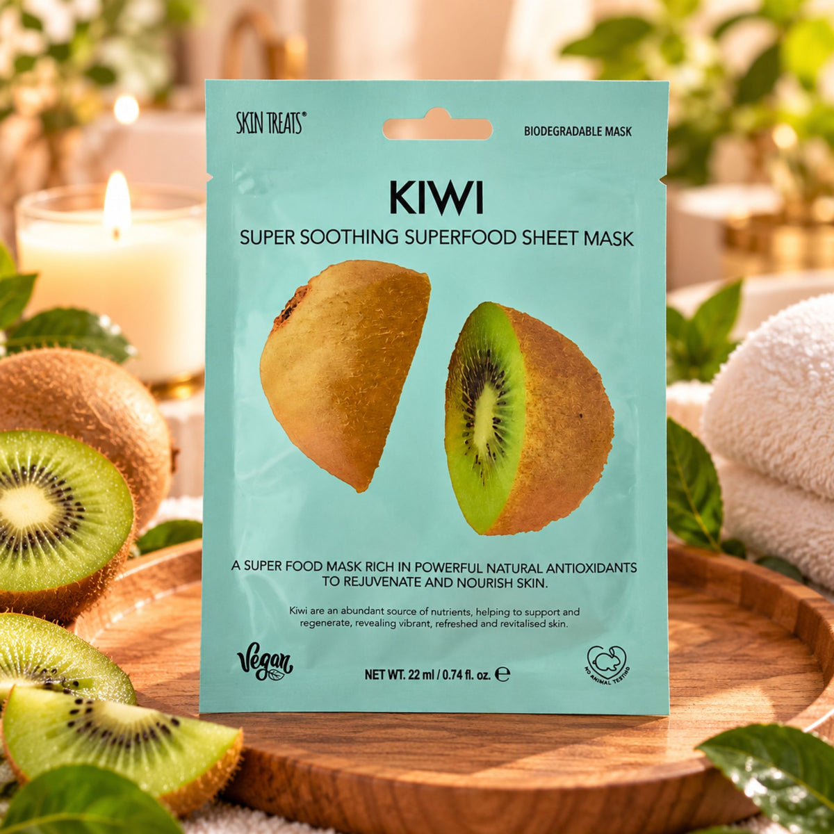 Skin Treats Kiwi Superfood Sheet Face Mask 22ml – Vegan - WahooGifts