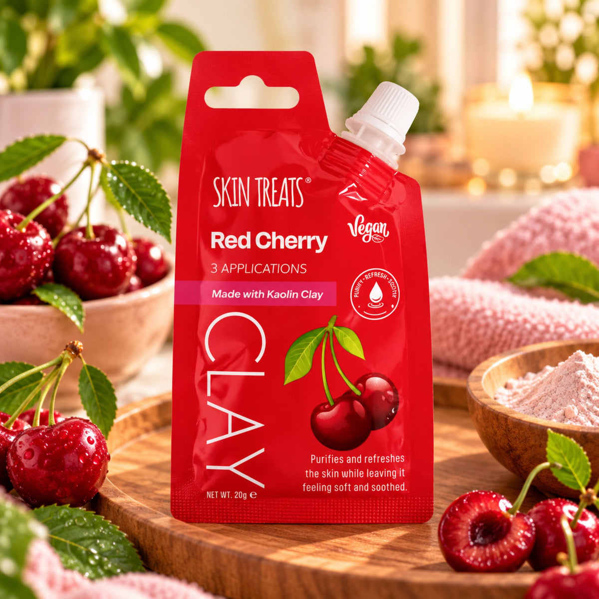 Skin Treats Red Cherry Clay Face Mask 20g – Vegan - WahooGifts