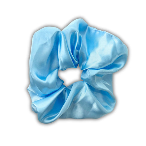 Sky Blue Satin Hair Scrunchie