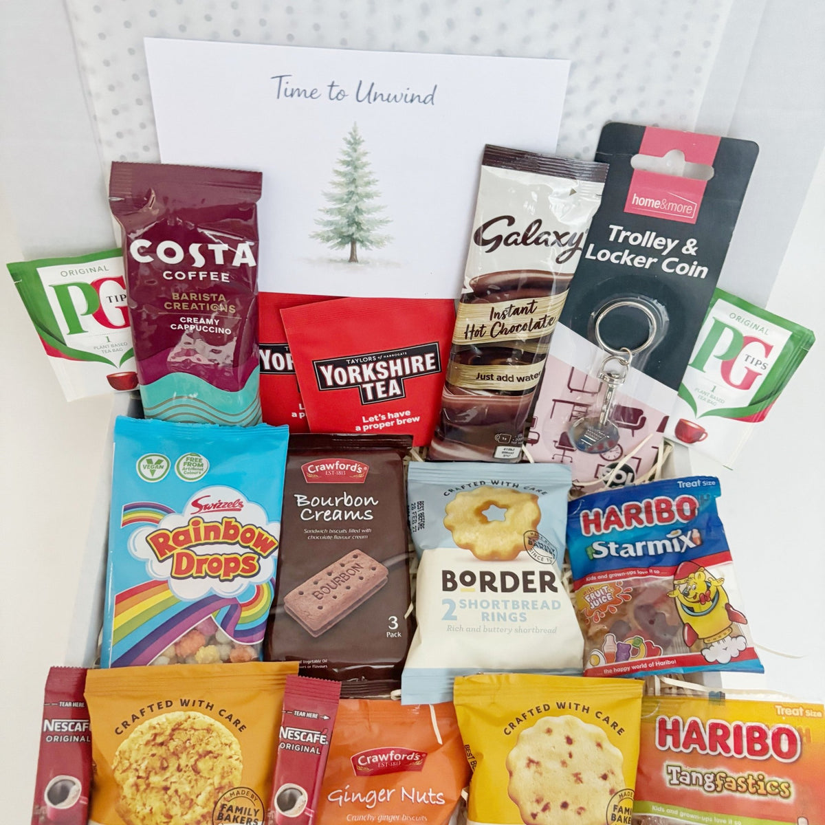 Thinking of You Gift – Treat Hamper with Tea, Coffee, Sweets & Biscuits - WahooGifts