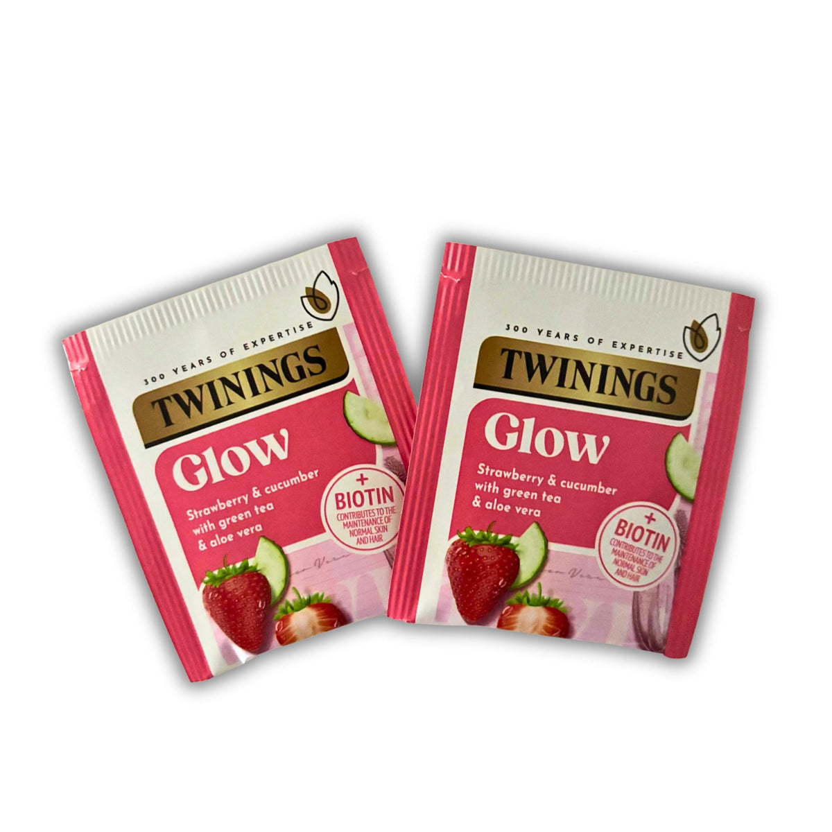 Twinings Glow Strawberry & Cucumber Green Tea with Biotin – Pack of 2 - WahooGifts