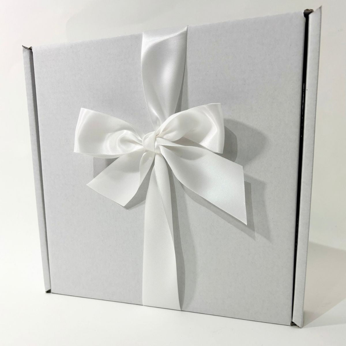 White Craft Gift Box with Satin Ribbon - WahooGifts