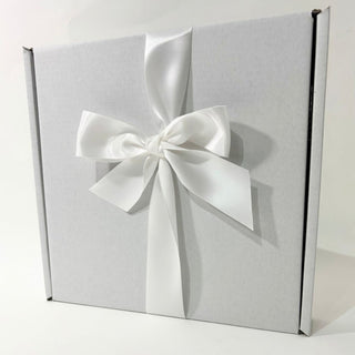 White Craft Gift Box with Satin Ribbon - WahooGifts