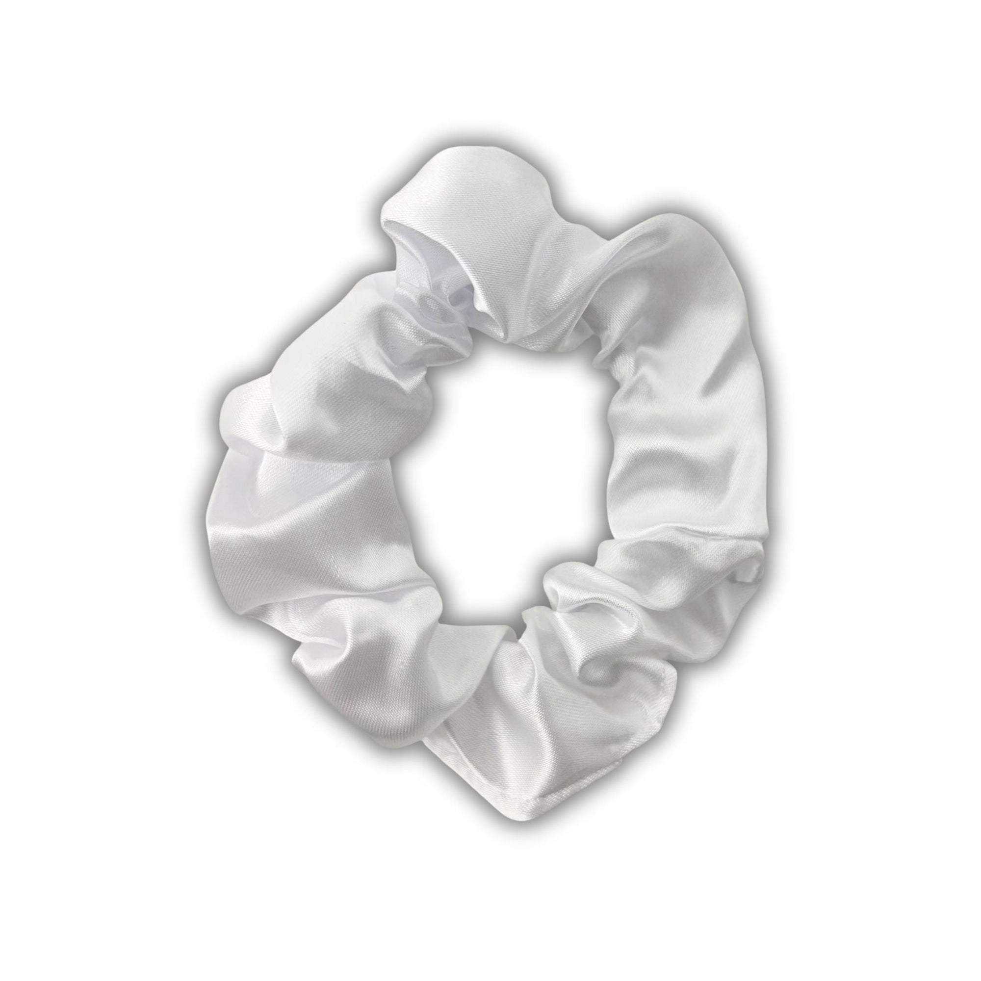 White Satin Hair Scrunchie - WahooGifts